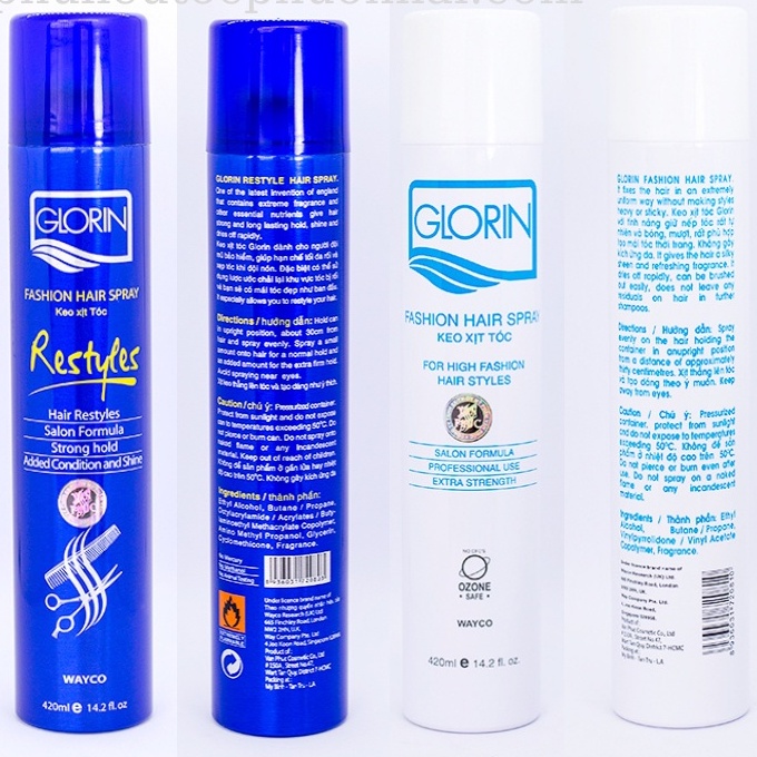 Keo Xịt Tạo Kiểu Tóc - Glorin Fashion Hair Spray 420ml (Cứng)