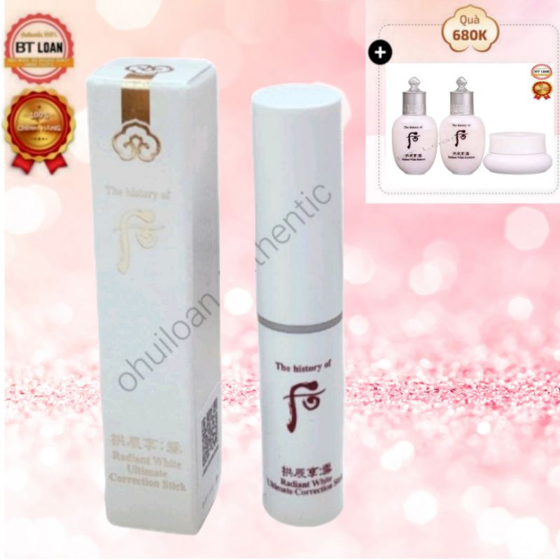 Thanh cao nám dạng thỏi Stick dưỡng Trắng mờ thâm nám sạm da whoo radiant white ultimate stick