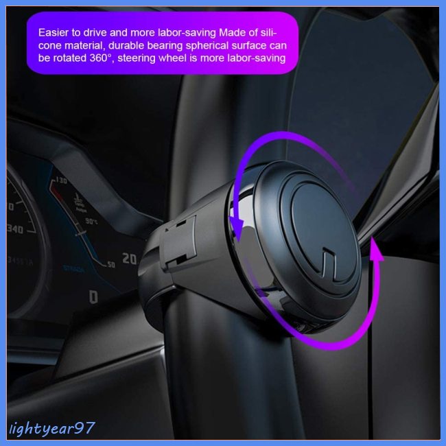 Núm Điều Khiển Vô Lăng Xe Hơi Bằng Kim Loại Xoay 360 Độ Thông Dụng