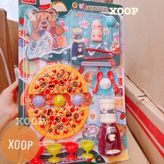 Đồ chơi ! Vỉ pizza kèm máy lọc nước và bánh kẹo cho bé
