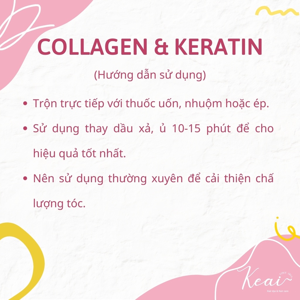 Dưỡng Chất Collagen &amp; Keratin Dưỡng Tóc Keai Hair Dye 10ml - Keaihairdye