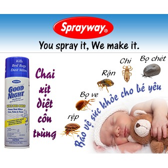 Chai Diệt Bọ chét, chấy, rận, bọ chó mèo Sprayway Goodnight 003