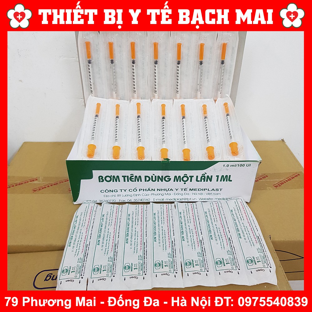 Bơm Kim Tiêm Tiểu Đường Insulin Hàn Quốc 1ml - Bơm Tiêm Thẩm Mỹ Spa