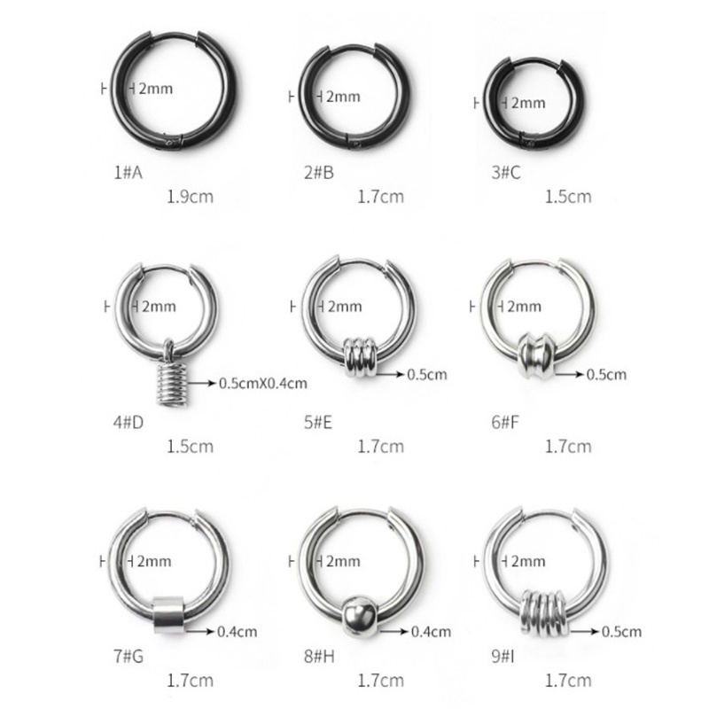 Khuyên Tai Kim Loại Đơn Giản Phong Cách Hip hop Cho Nam Nữ