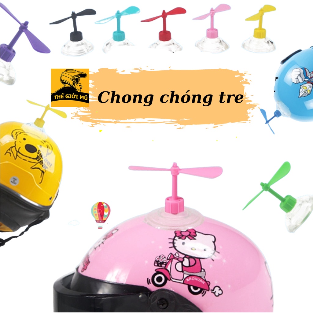 Chong chóng gắn mũ bảo hiểm nhiều màu,Tặng kèm miếng dán _ Thế Giới Mũ Bảo Hiểm