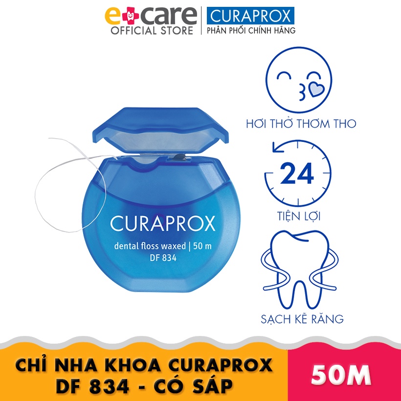 Chỉ nha khoa có sáp Curaprox DF 834 50m