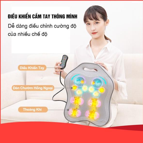 Máy Massage Lưng BM-V56, Cổ, Vai Gáy, Máy Mát Xa Thắt Lưng Cao Cấp,Gối Massge Lưng Làm Giảm Mệt Mỏi Khi Phải Ngồi Lâu >