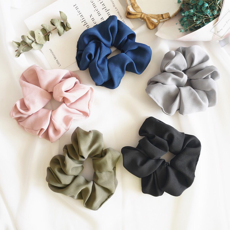 Cột tóc vải Scrunchie trơn - Mã SC001