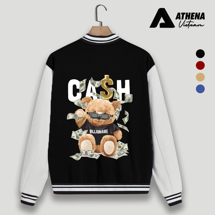 Áo Cardigan Bomber BearCash - Áo Khoác Varsity Jacket Athenas  ( có size cho Trẻ )