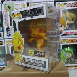 Đồ chơi mô hình funko pop 691 Venomized Human Torch (Glow in the Dark) - Marvel