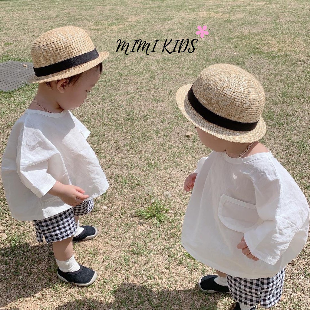 Mũ cói phong cách Nhật Bản đáng yêu dành cho cho bé