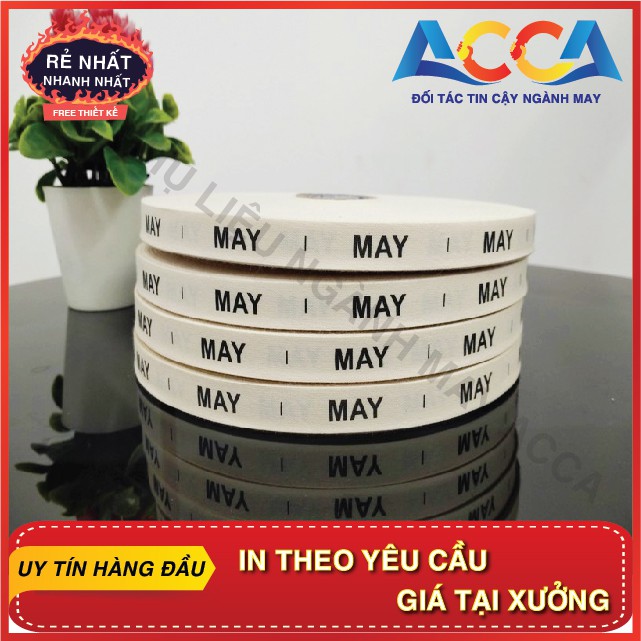 1 CUỘN MÁC COTTON_MỀM MỊN, KHÔNG GẤY NGỨA, PHÙ HỢP ĐỒ TRẺ EM_NHÃN MÁC QUẦN ÁO IN THEO YÊU CẦU_
