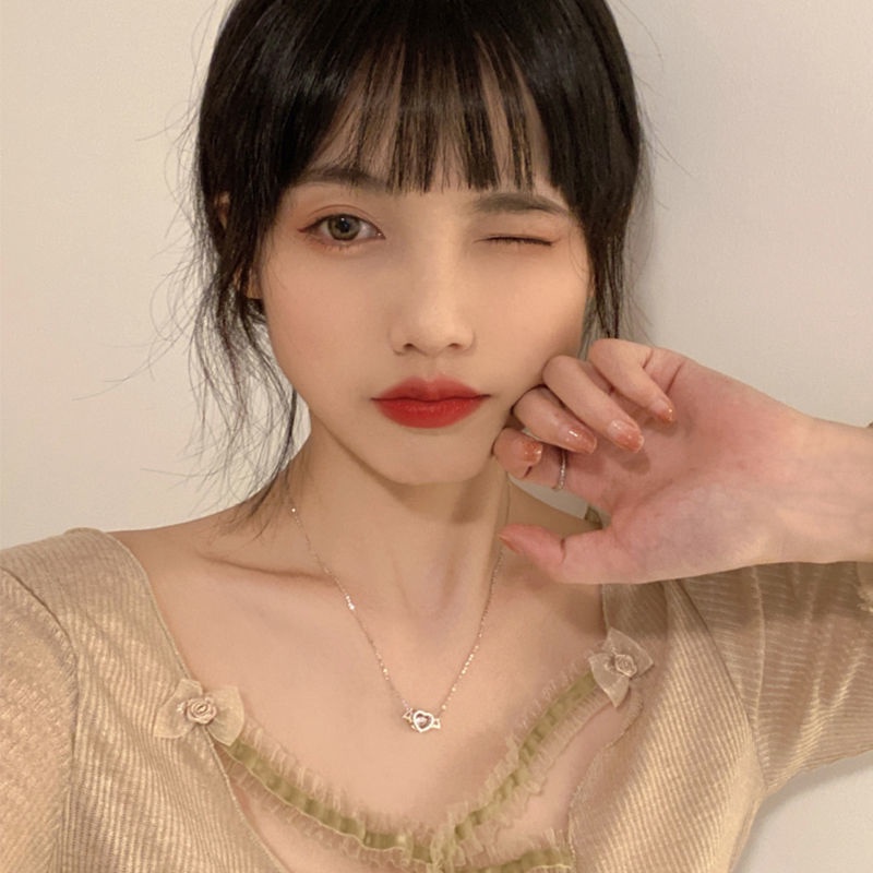 Dây chuyền mặt hình trái tim cupid phong cách Hàn Quốc thiết kế thời trang trọng lượng nhẹ 19A1319