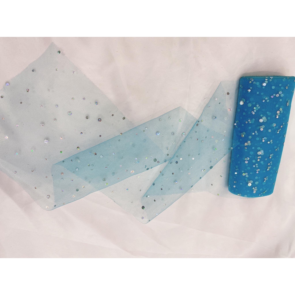 Cuộn vải ruy băng đính kim tuyến lấp lánh làm nơ, phụ kiện DIY, may đồ cho búp bê