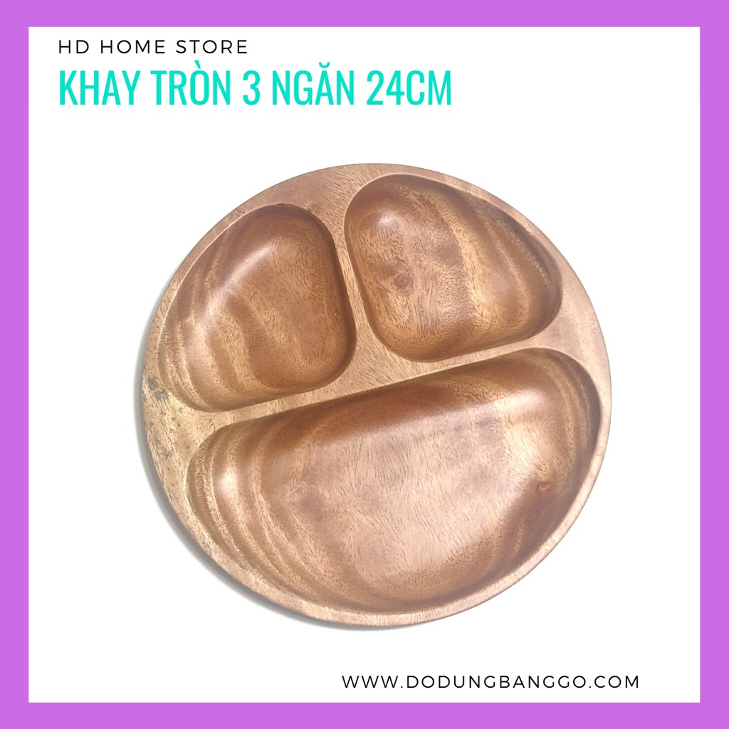 - Khay cơm tròn bằng gỗ xà cừ nguyên khối, xuất xứ Việt Nam
