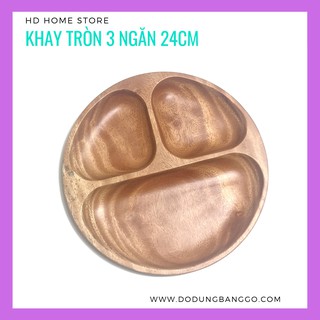 [Dụng cụ nhà bếp hiện đại] - Khay cơm tròn bằng gỗ xà cừ nguyên khối, xuất xứ Việt Nam