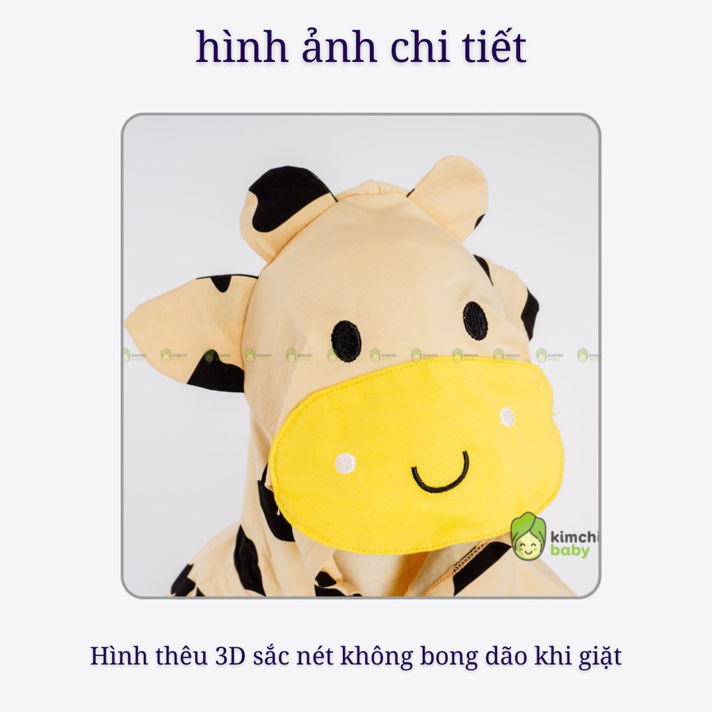 Áo Chống Nắng Cho Bé Trai, Bé Gái Minky Mom Vải Cotton 100% Hoạ Tiết Bò Sữa, Áo Khoác Chống Nắng Cho Bé MKMAK2102