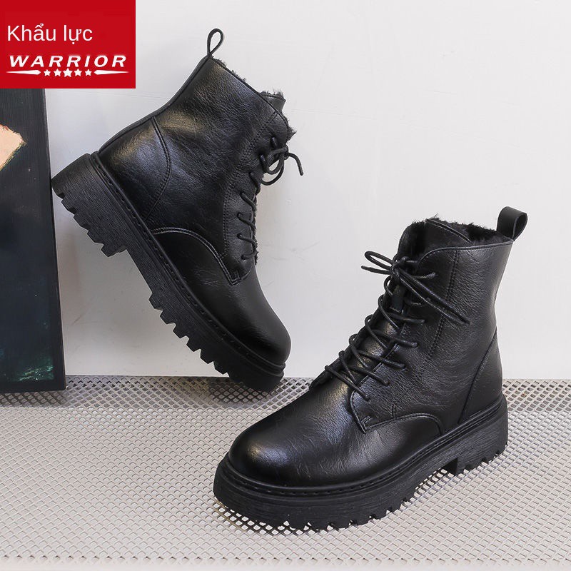 ♨♛✢Rút lại cửa hàng đầu chính thức Martin boots nữ phong cách Anh cộng với nền nhung 2020 phiên bản mới của Hàn Q ☞