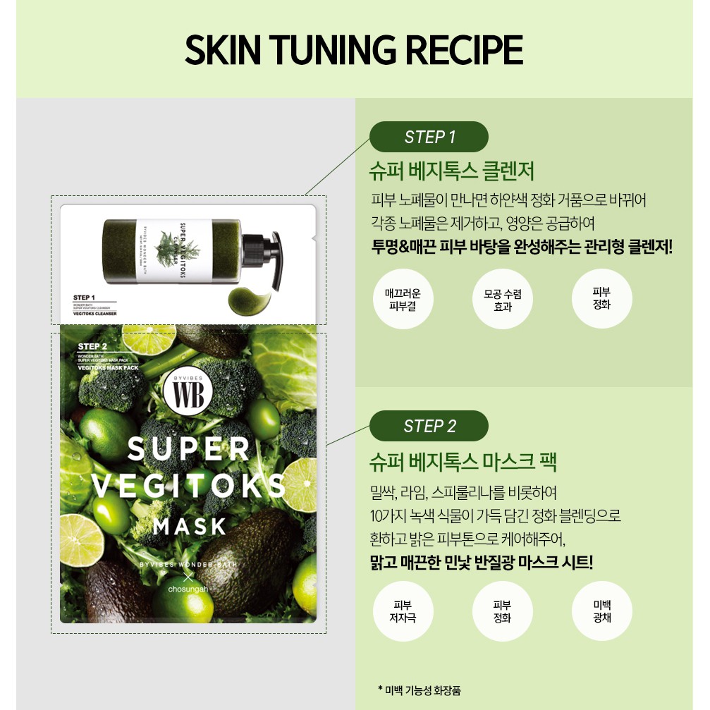 Mặt nạ thải độc rau củ 2 bước Super Vegitoks Mask