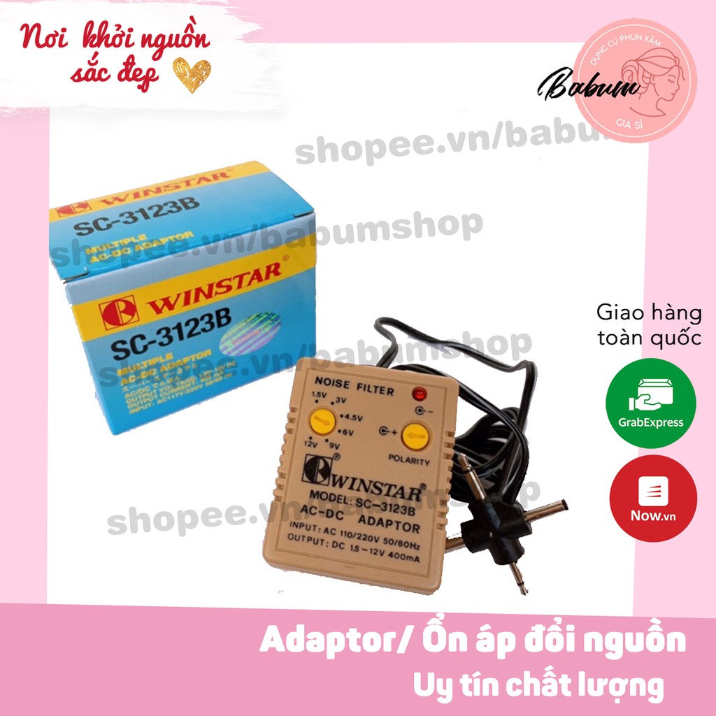 Adapter, ổn áp đổi nguồn điện, có tác dụng điều chỉnh những mức điện cố định có ghi trên thân adapter