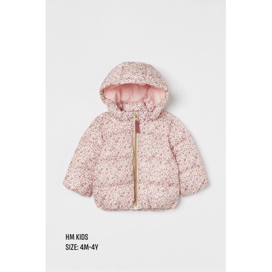 Áo khoác phao hoa nhí bé gái