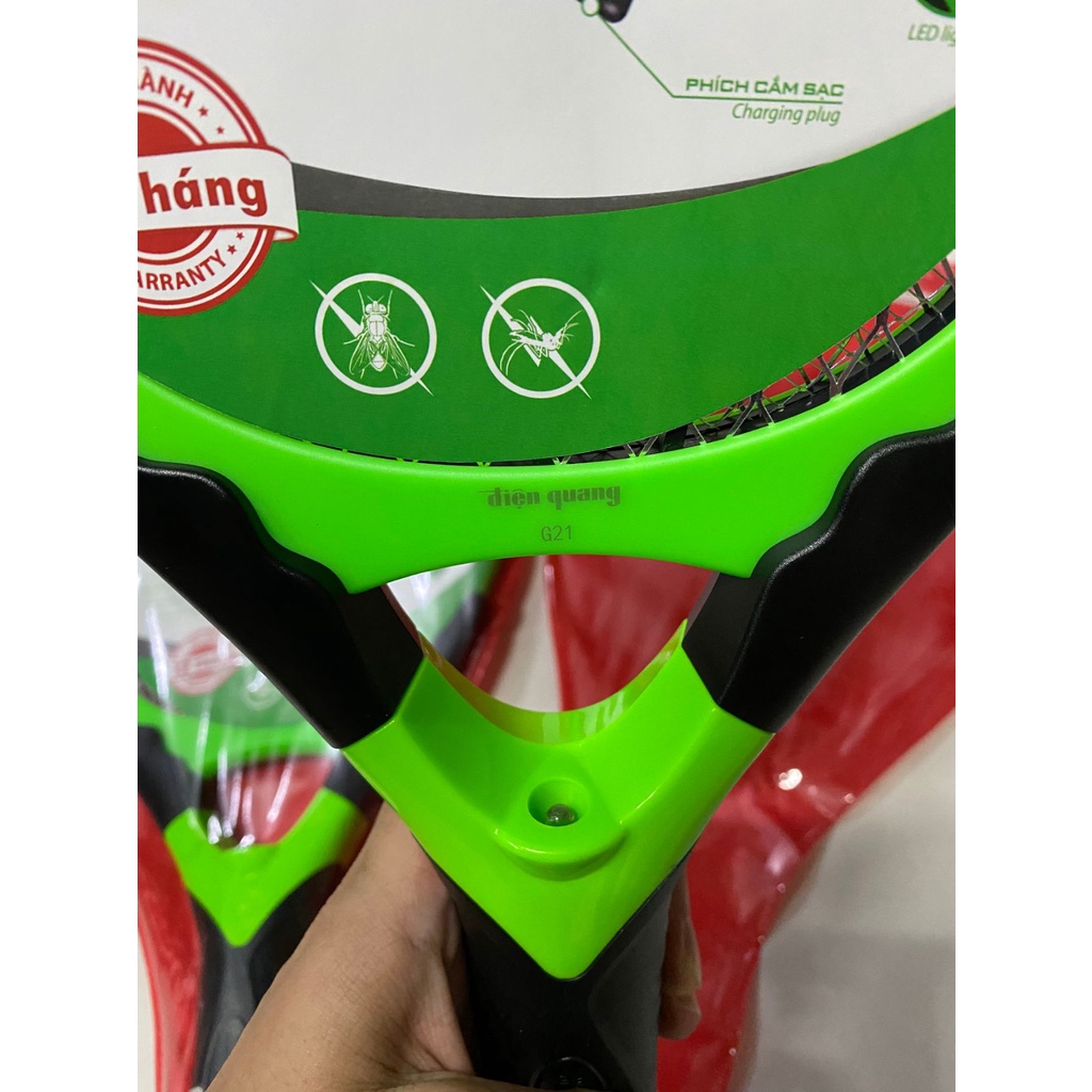 Vợt muỗi cao cấp Điện Quang chính hãng, vợt côn trùng, chống giật siêu an toàn, có đèn led, lưới 3 lớp, bảo hành 12tháng