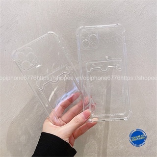 Ốp lưng NGĂN GIỮ THẺ trong suốt CHỐNG VA ĐẬP dành cho 6/6s/7/7plus/8/8plus/plus/x/xr/xs/11/12/13/pro/max