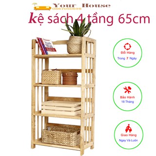 Giá Sách, Kệ Sách Gỗ 4 Tầng Rộng 65 YOUR HOUSE Hàng Xuất Khẩu Chất Lượng Cao