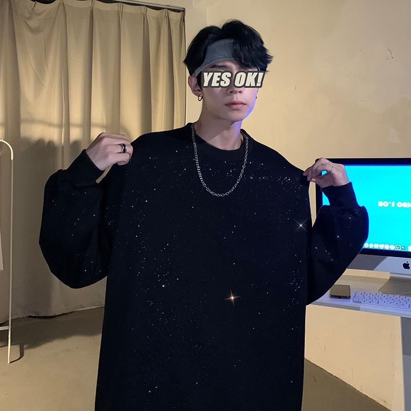 (A281) Áo thun dài tay thu đông 2 màu đen - trắng lấp lánh | BigBuy360 - bigbuy360.vn