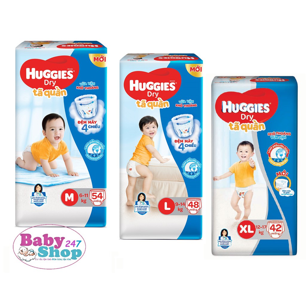 Tã quần Huggies L48/M54/XL42/XXL40/M74/L68/XL62