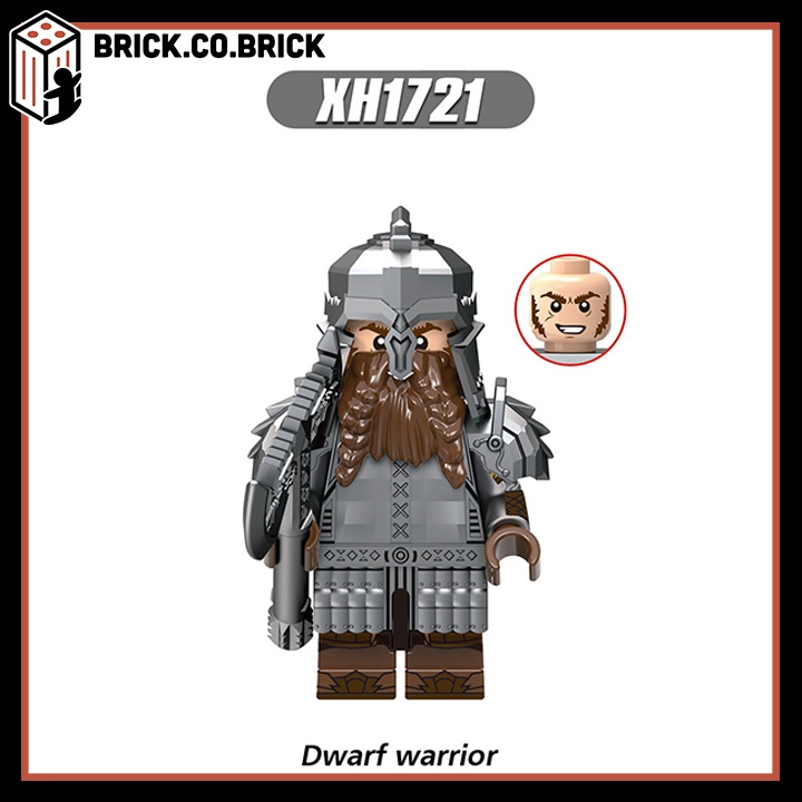 Dwarf The Hobbit Đồ chơi Lắp ráp Mô hình Chiến binh Quỷ tộc lùn Lord of the Rings Minifigure Trung Cổ X0314