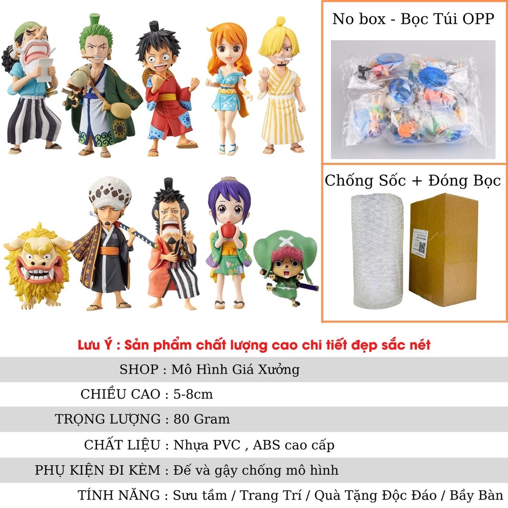 Mô hình One Piece Wcf Luffy Zoro Sanji Nami Choper Usopp Law Kin'emon Sư Tử vàng Otama (có bán lẻ) figure mô hình anime