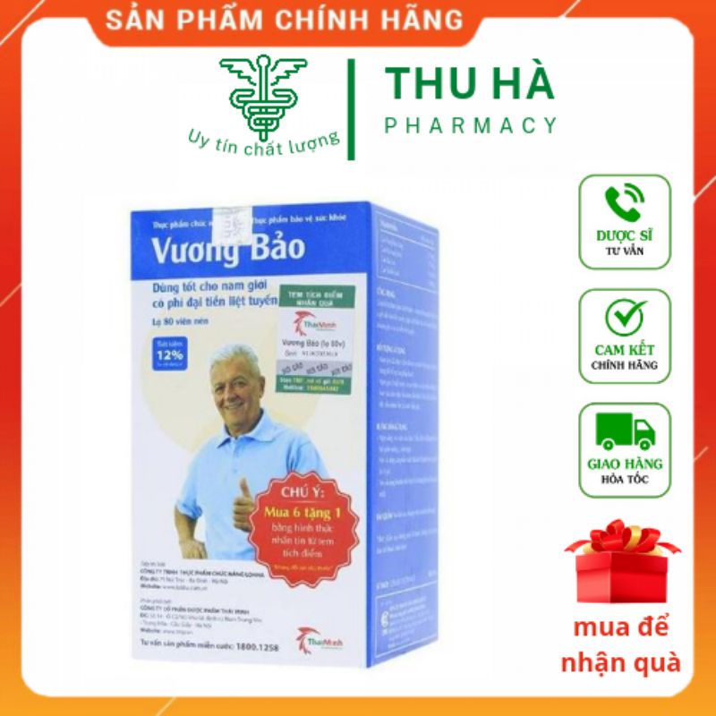 Vương bảo lọ 80 viên - Hỗ trợ phì đại tiền liệt tuyến ( Có tem tích điểm)