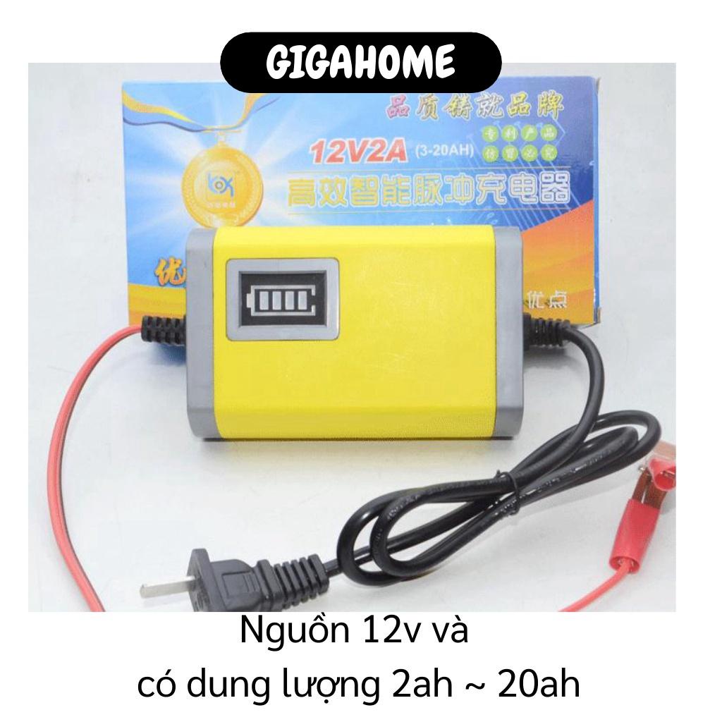 Bộ Sạc Ác Quy GIGAHOME Máy Sạc Bình Acquy 12V Dành Cho Xe Máy, Xe Đạp Điện 5836