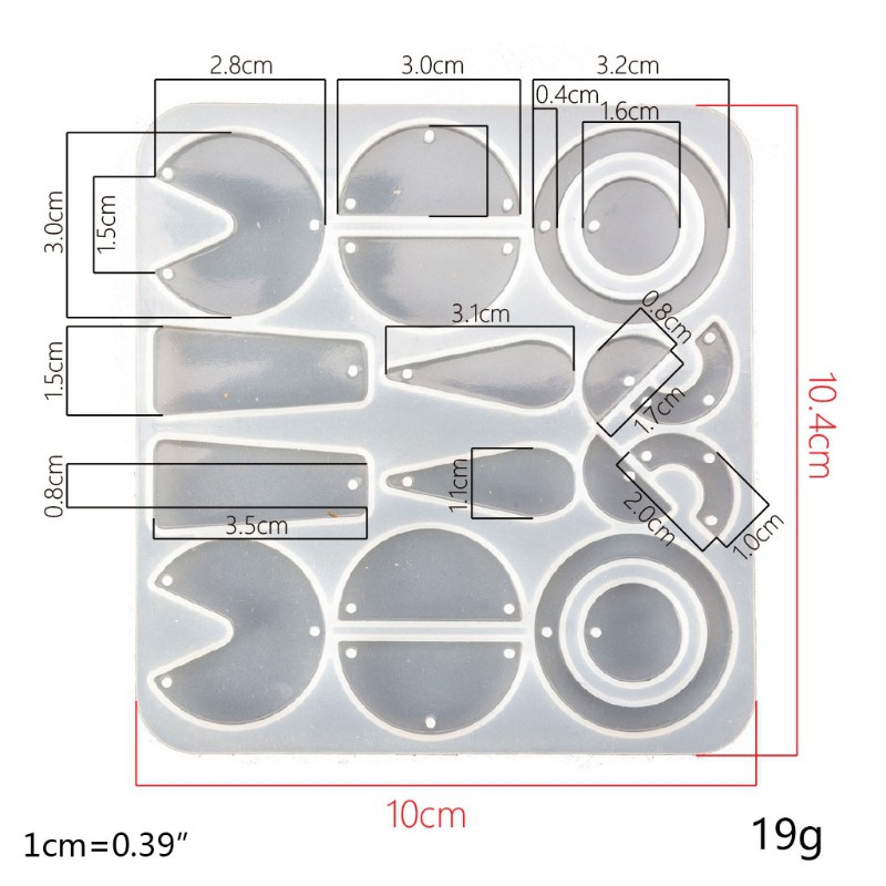 Khuôn silicon làm đồ trang sức bằng nhựa resin epoxy dạng hình học DIY