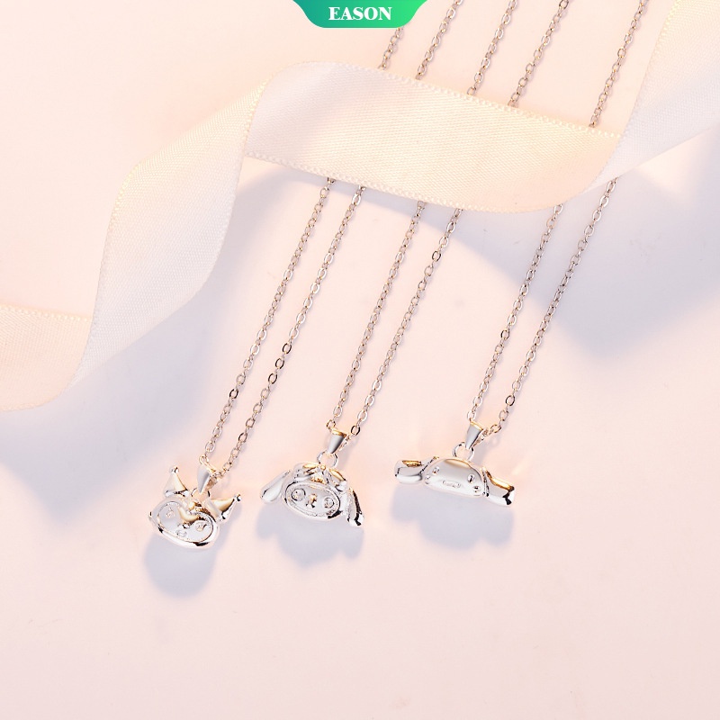 SANRIO Mặt Vòng cổ Hình Thỏ Cinnamoroll Màu Bạc Dễ Thương Làm Quà Tặng Bạn Bè/ Bạn Gái