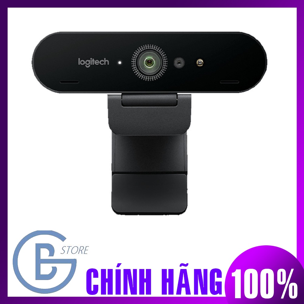 LOGITECH BRIO 4K HD, Webcam Doanh Nghiệp, Micro Đa Hướng Kép Tích Hợp Với Công Nghệ Chống Ồn - Hàng Chính Hãng