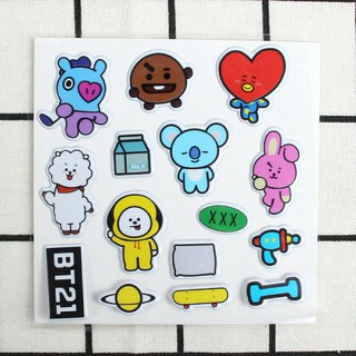 Giấy dán trang trí hình BTS BT21 hoạt hình
