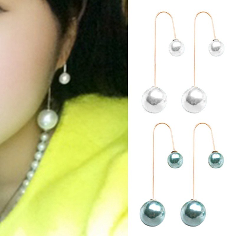 Cặp khuyên tai dáng dài bằng hợp kim phong cách bất đối xứng đầy độc đáo