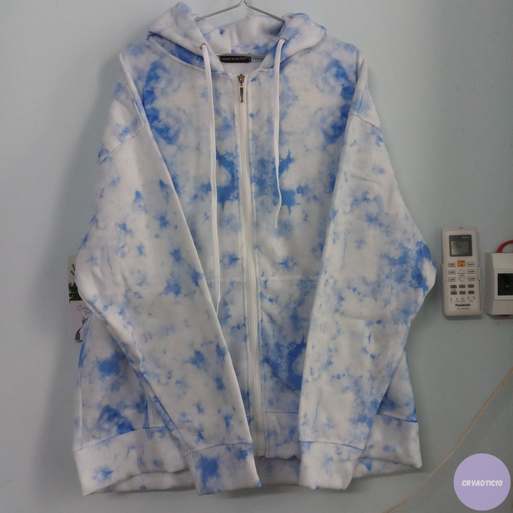 Áo khoác hoodie zip loang màu tie dye siêu hot trend ulzzang unisex