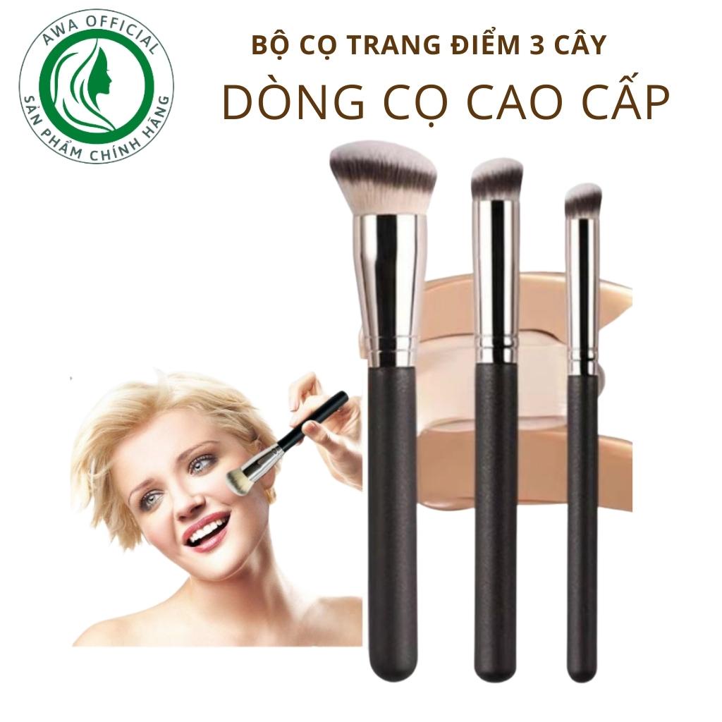 Cọ trang điểm, bộ cọ 3 Cây - Cọ phấn nền, Cọ che khuyết điểm mịn da điều màu không tùy vết