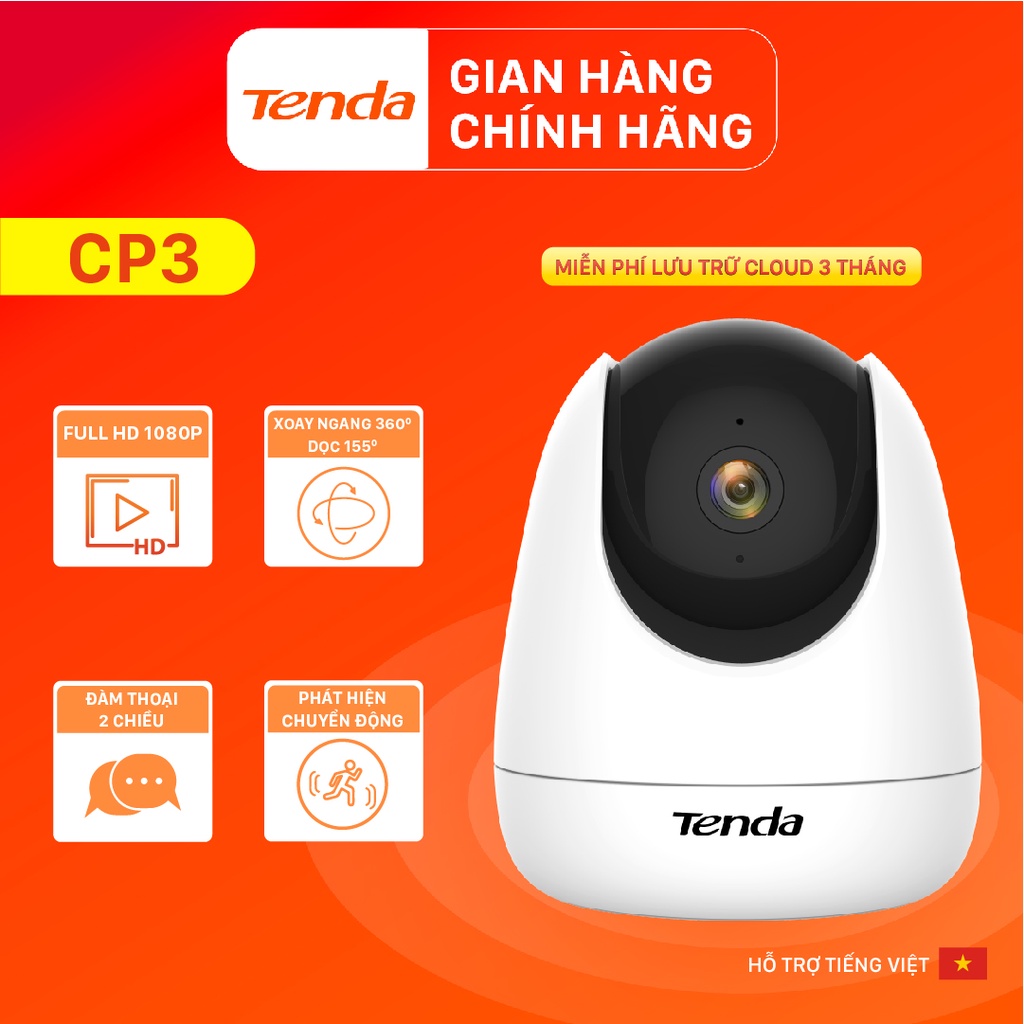 Camera IP Wifi Tenda CP3/CP6/CP7 Độ phân giải 1080P/2K/4MP xoay 360° - Hãng phân phối chính thức