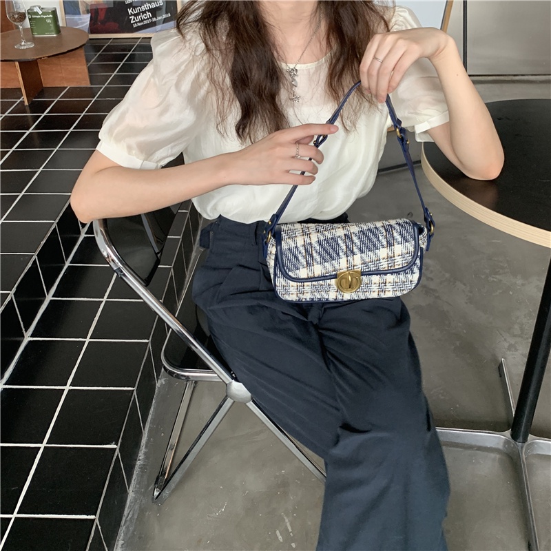 IELGY Túi đeo vai phối khóa cài nam châm kiểu dáng thời trang thanh lịch cho nữ