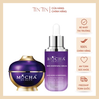 Bộ Đôi Face Vip Tuyết Sứ - Serum Diệp Lục MoCha - Bộ Đôi Dưỡng Da Mặt