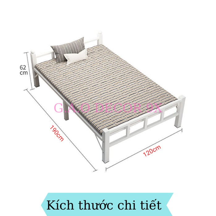 Giường Gấp Thông Minh ,Giường Xếp Gấp Gọn Kích Thước 1,2x1,9m Khung Sắt Kèm Nệm Lót GUT007