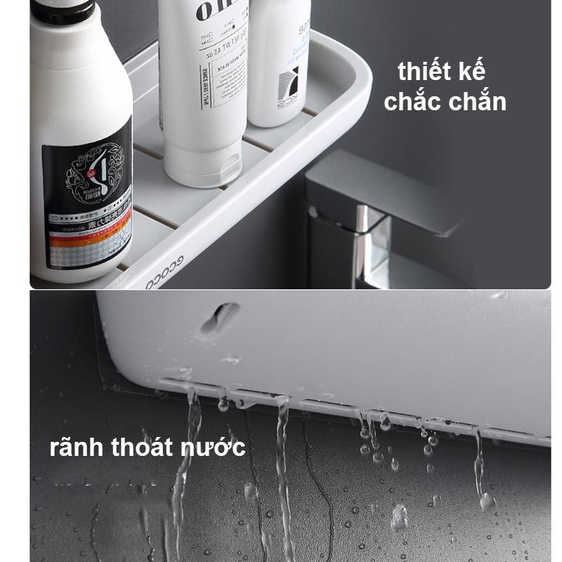 Kệ Đựng Đồ Dán Tường Đa Năng ECOCO Có Thanh Treo Inox