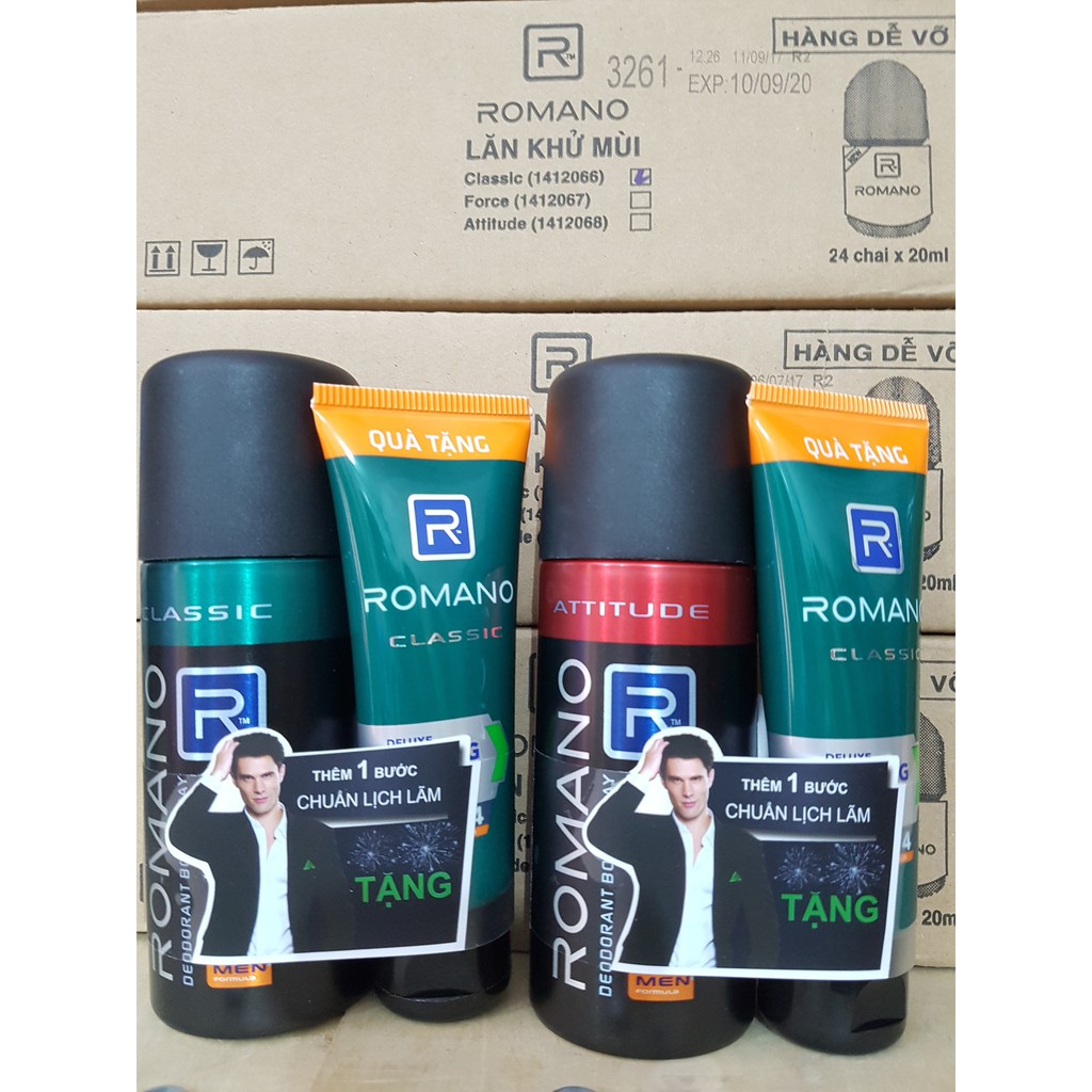Xịt Ngăn Mùi Romano 150ml tặng kèm KM