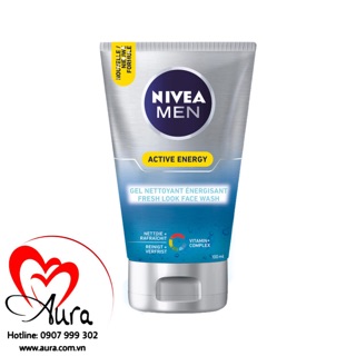 Sữa rửa mặt nam cao cấp Q10 Nivea For Men Skin Energy Đức 100ml