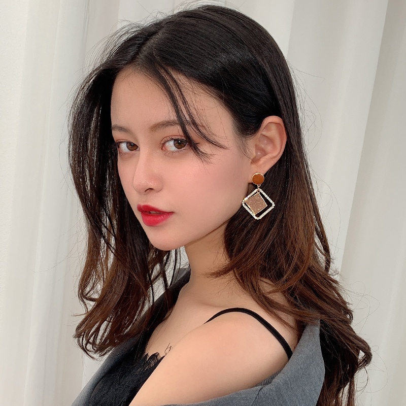 Bông Tai Mạ Bạc 925 Hình Vuông Sang Trọng Cho Nữ