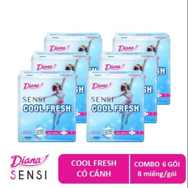 6 Gói Băng Vệ Sinh Diana Cool Fresh - Có Cánh